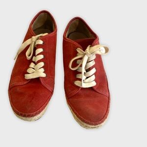 rag & bone red suede espadrille sneakers, size 37